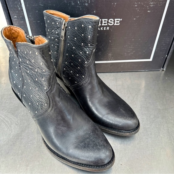 Lucchese Harley Stud Boots in black Stonewash leather. Brand NEW! - Picture 4 of 9